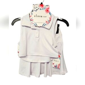 Olivia Kay White Skort and Tank Set Little Girls Size 8 NWT